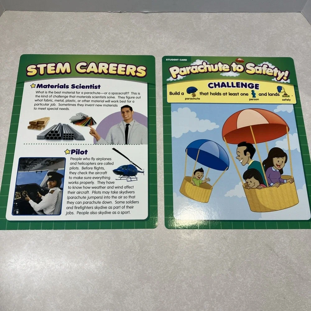 Lakeshore Real-World STEM Challenge Kits Stay Afloat Parachute Keep Rain Out 5+